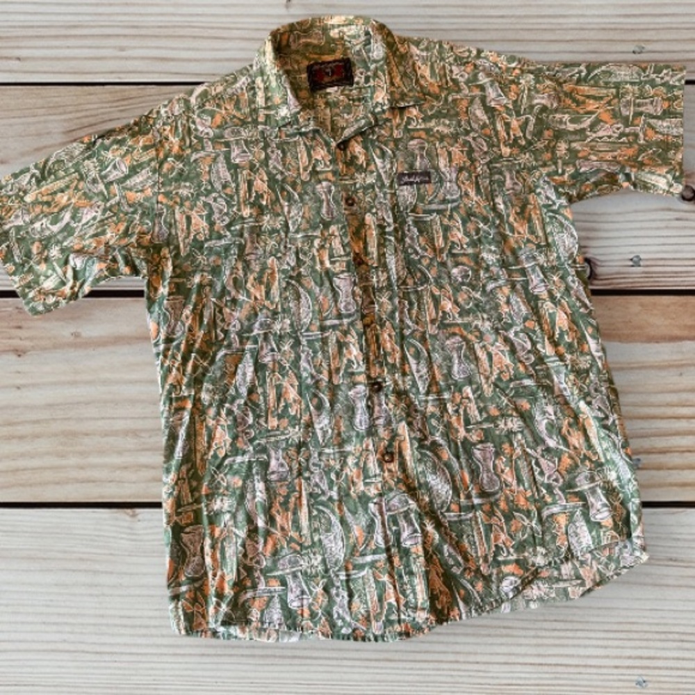 603. Vintage Local Motion Hawaii Men’s Aloha Button down Short Sleeve Shirt